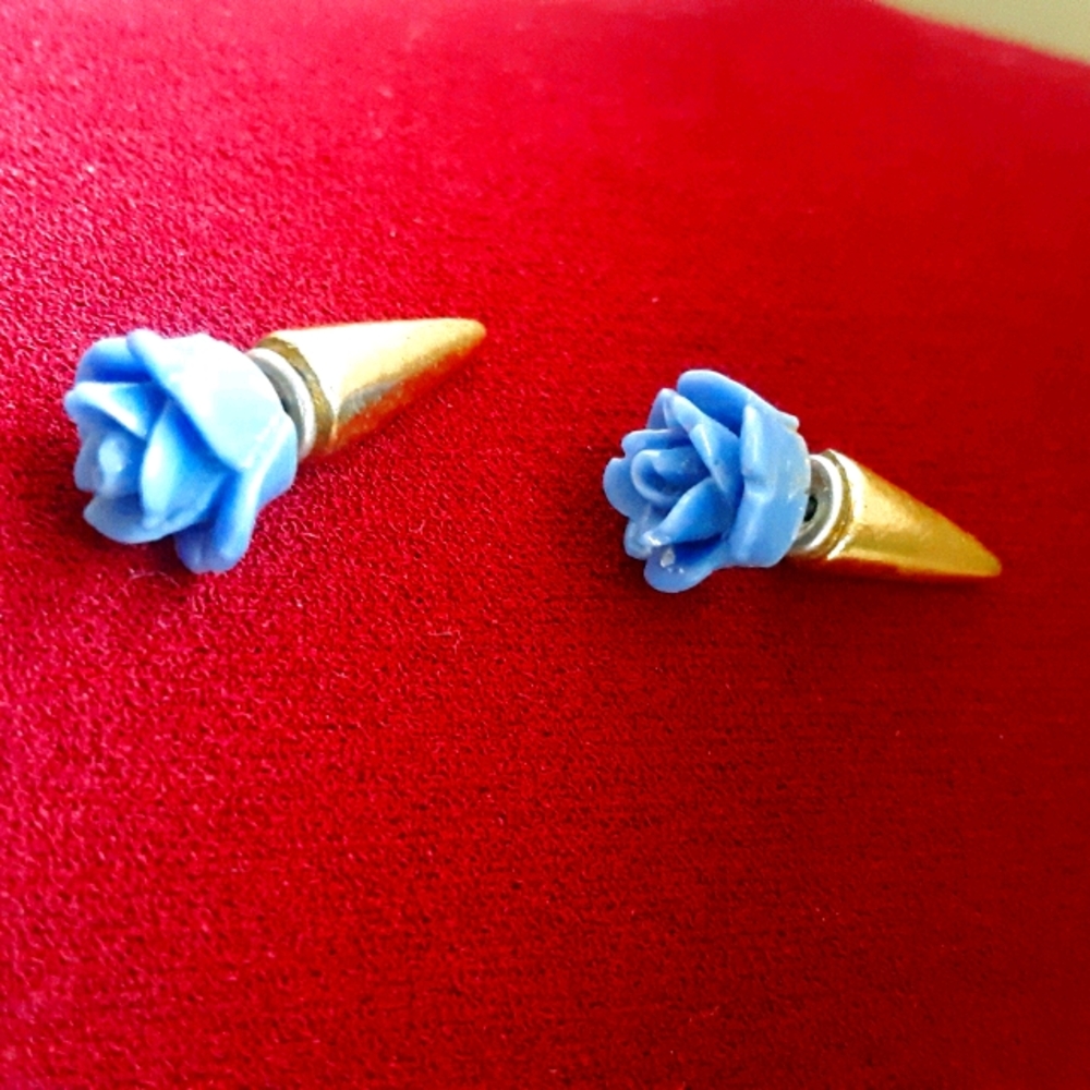 Blue rose Earrings